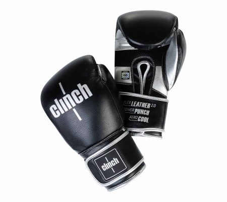 Перчатки бокс Clinch Punch черн-серебр /Adidas/С141