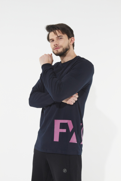 M14120G-NN251 Футболка длинный рукав мужская (синий)