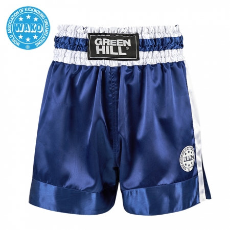 Шорты кикбокс Fighter WAKOApproved син/3746w син/Green Hill