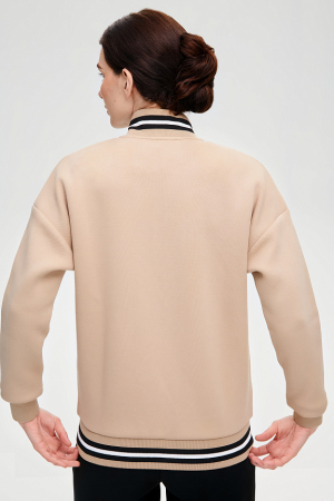 W04310G-SB242 Костюм тренировочный женский (бежевый/черный)