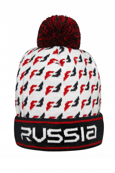 U20494G-WN222 Шапка трикотажная (белый/синий)