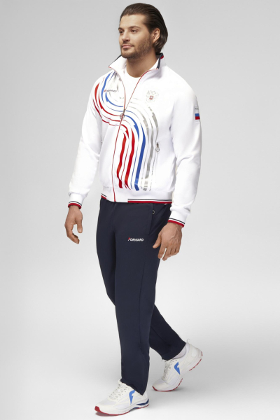 M05320G-FF232 Костюм спортивный мужской (белый/синий)