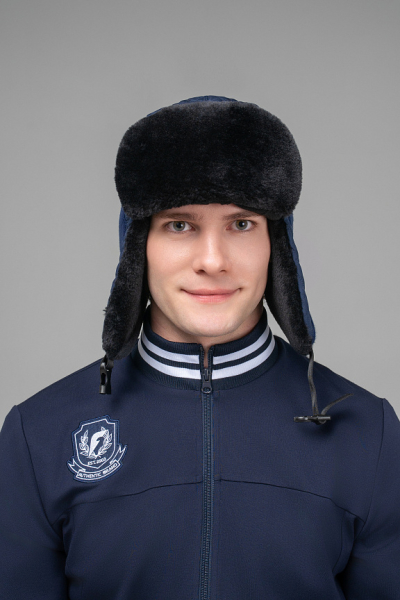 U20340G-NN242 Шапка ушанка (синий/синий)