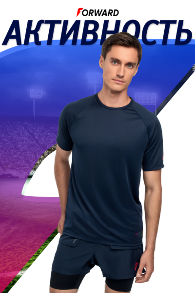 M14260T-NN242 Футболка тренировочная с кор. рукавом мужская (синий/синий)