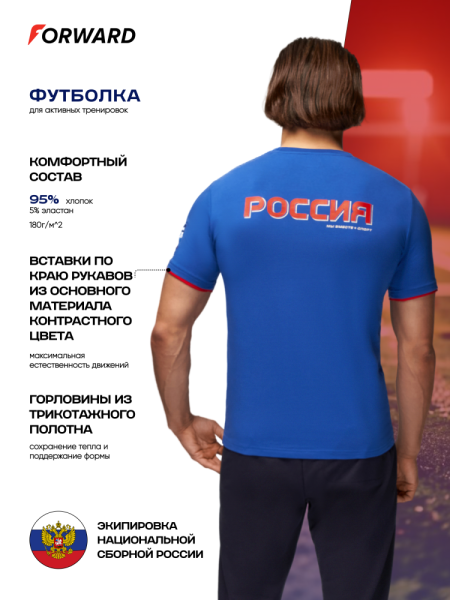 EQ2025F-AA8A Футболка трикотажная (с коротким рукавом мужская) (голубой/голубой)