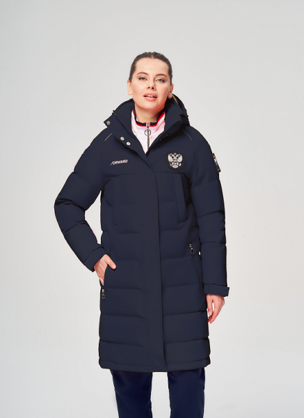 W08131G-FF232R Куртка пуховая женская (синий/синий)