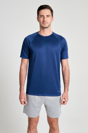 M14260T-II241 Футболка тренировочная с кор. рукавом мужская (индиго/индиго)