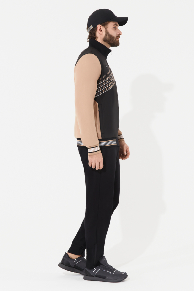 M04350G-DB251 Костюм тренировочный мужской (бежевый/черный)