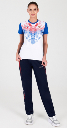 W14270FF-IW202 Футболка короткий рукав женская (голубой/белый)