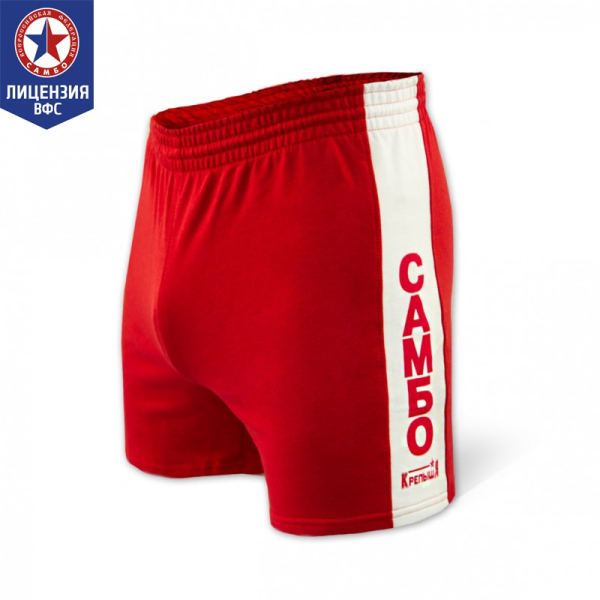 Шорты для самбо Крепыш красные (трикотаж)