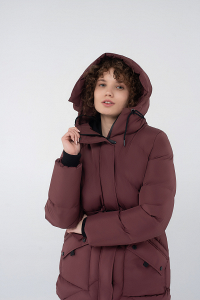 W08512SF-CC242 Куртка пуховая женская (бордовый/бордовый)