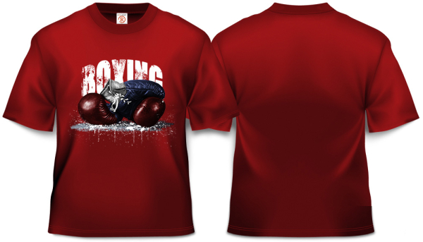 Б-7К Футболка BOXING  (красный). Модель - Б-7К