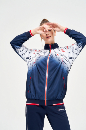 W05340G-WN231 Костюм спортивный женский (белый/синий)