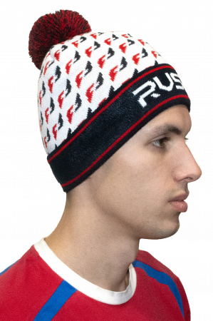 U20494G-WN222 Шапка трикотажная (белый/синий)