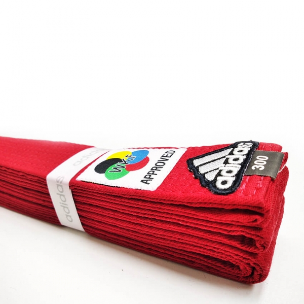Пояс для карате красный Adidas Elite WKF Approved (лицензионный)