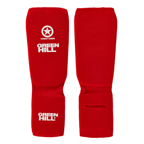 Защита голень-стопа Green Hill COMBAT SAMBO/FIAS approved красная