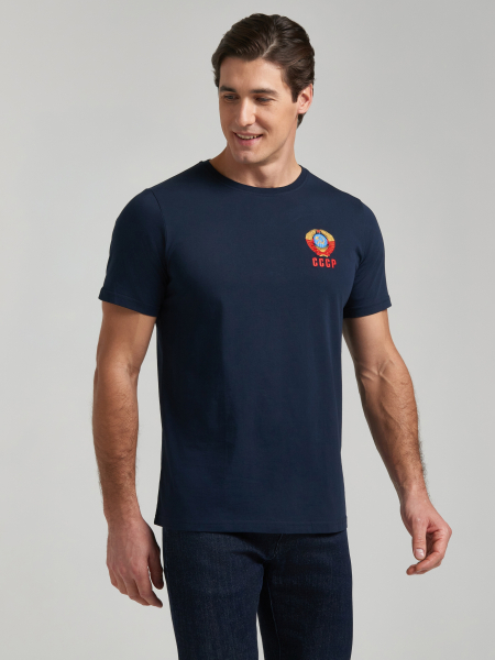Футболка мужская ГЕРБ (СССР) 66M-RR-1590/1 (тёмно-синий) /RED-N-ROCK'S
