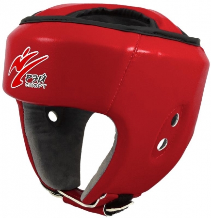 Шлем для единоборств БОЕЦ-3, искуственная кожа (красный)