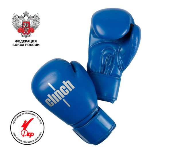 Перчатки бокс Clinch Olimp Plus синий C155