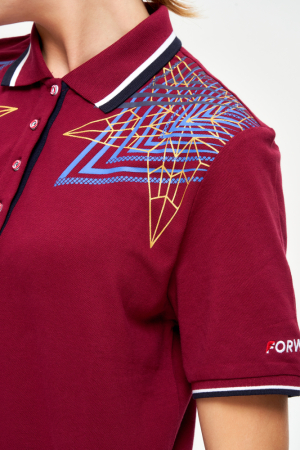 W13210G-СС231 Рубашка поло женская (бордовый/бордовый)