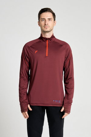M14220T-VV241 Футболка тренировочная с длинным рукавом мужская (бордовый/бордовый)