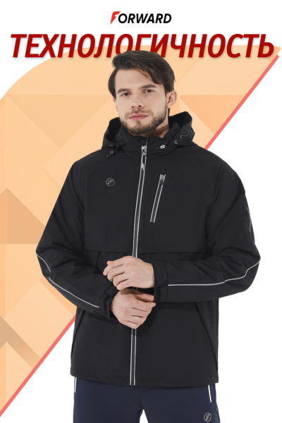 M09110G-BB251 Куртка на флисовой подкладке мужская (черный)