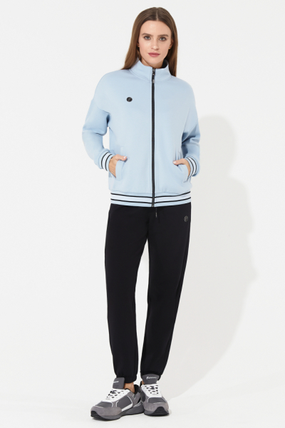W04310G-AB251 Костюм тренировочный женский (голубой/черный)