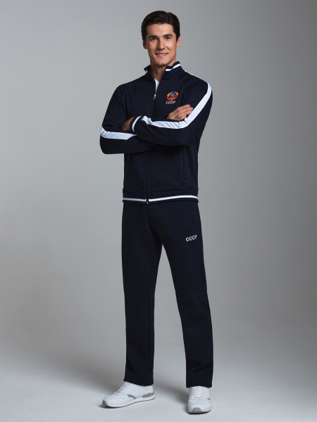 Спортивный костюм мужской СССР 12M-RR-1038 тёмно-синий /RusTeam