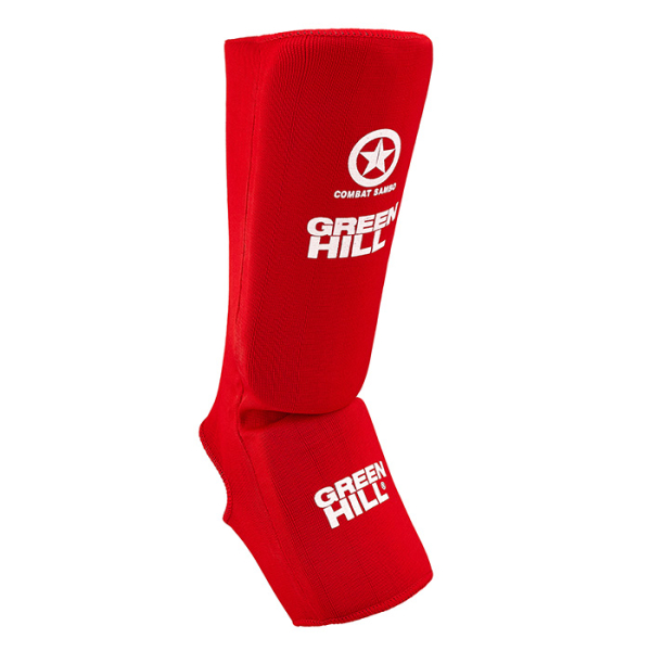 Защита голень-стопа Green Hill COMBAT SAMBO/FIAS approved красная