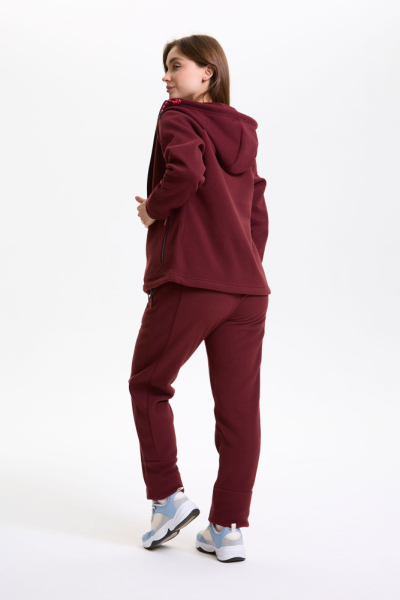 W06340G-CC252 Костюм флисовый женский (бордовый/бордовый)