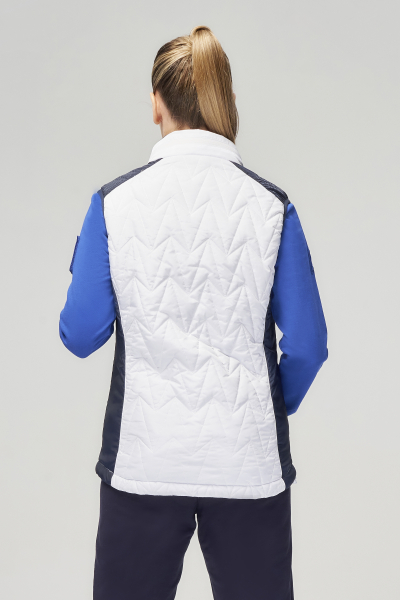 W11320G-FF242 Жилет утепленный женский (белый/синий)