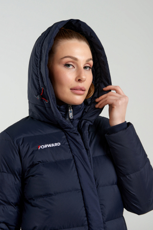 W08120G-NN222 Пальто пуховое женское (синий)