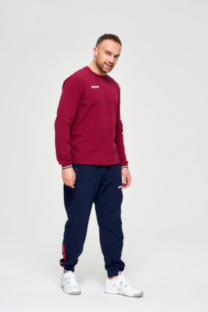 M14110G-CC231 Футболка длинный рукав мужская (бордовый/бордовый)