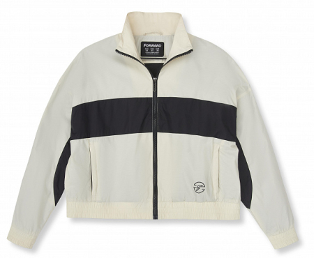 W02120SF-SB241 Куртка ветрозащитная женская (бежевый/черный)