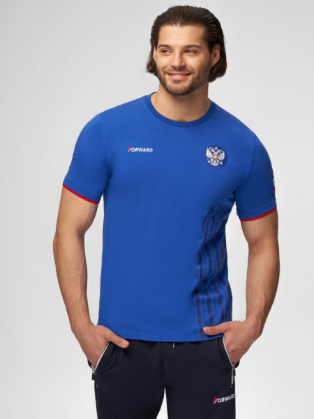 EQ2025F-AA8A Футболка трикотажная (с коротким рукавом мужская) (голубой/голубой)