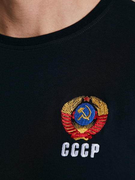 Футболка мужская ГЕРБ СССР 66M-RT-1590/1 (чёрный) /RUSTEAM