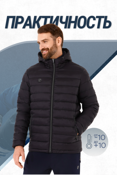 M08220G-BB251 Куртка утепленная мужская (черный)