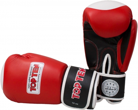 Перчатки боксерские для соревнований (Красный) Top Ten/ AIBA