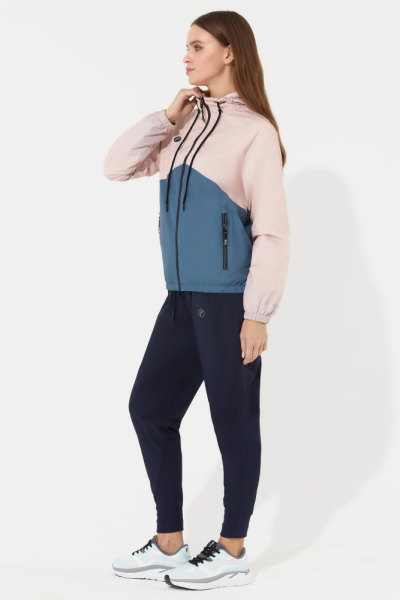 W02110G-PI251 Куртка ветрозащитная женская (розовый/индиго)