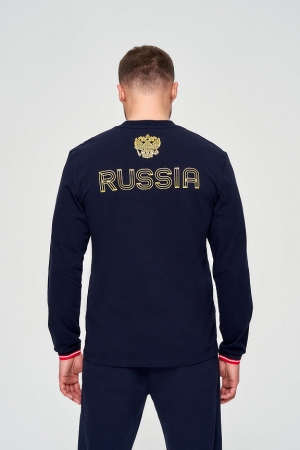 M14110G-NN231 Футболка длинный рукав мужская (синий/синий)