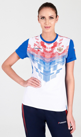 W14270FF-IW202 Футболка короткий рукав женская (голубой/белый)