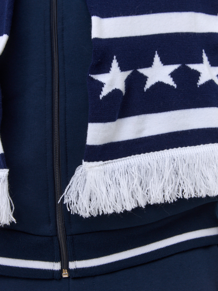 Шарф вязанный СССР 60M-RT-1849 синий /RUSTEAM