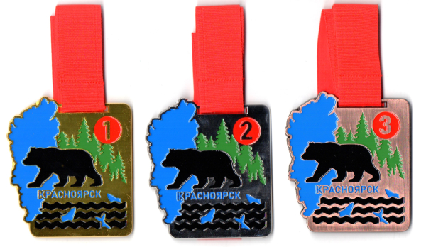 Медаль с лентой 008-КА "Медведь" (h=75 мм)