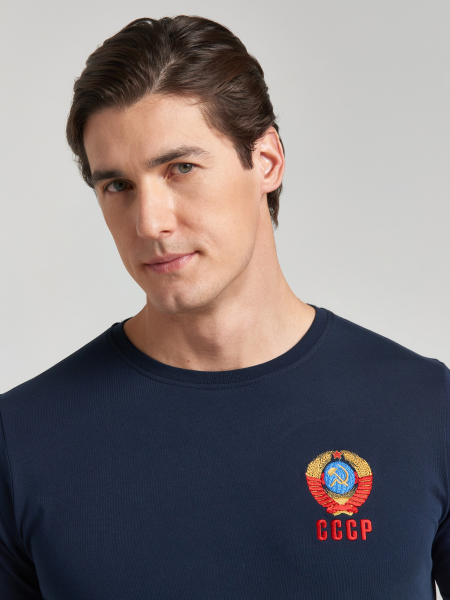 Футболка мужская ГЕРБ (СССР) 66M-RR-1590/1 (тёмно-синий) /RED-N-ROCK'S