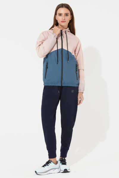 W02110G-PI251 Куртка ветрозащитная женская (розовый/индиго)