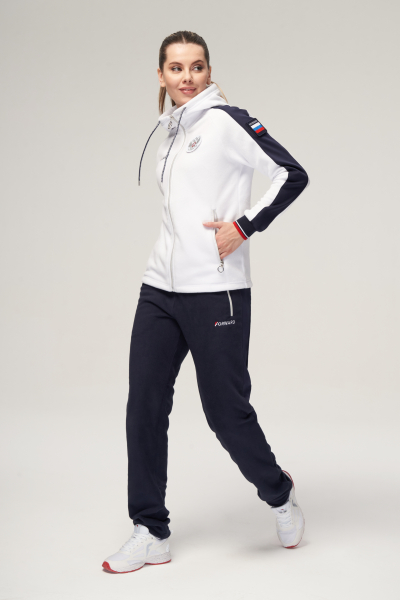 W06330G-FF232R Костюм флисовый женский (белый/синий)
