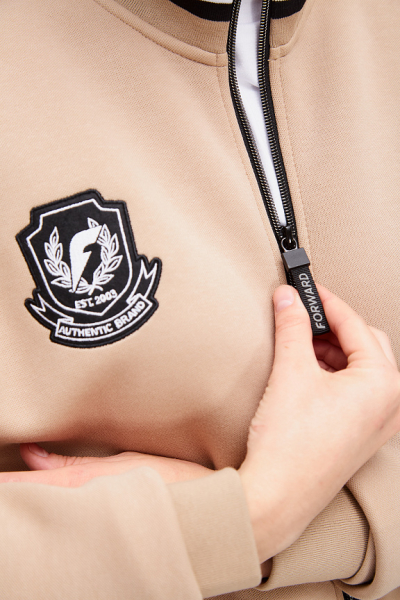 W04310G-SB242 Костюм тренировочный женский (бежевый/черный)