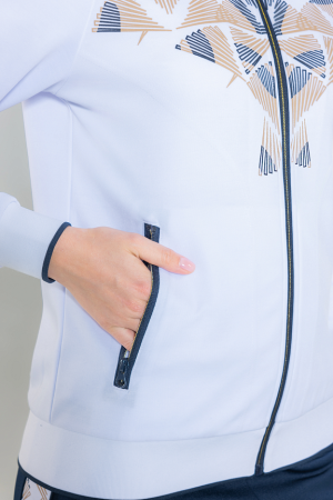 W05310P-WN232 Костюм спортивный женский (белый/синий)