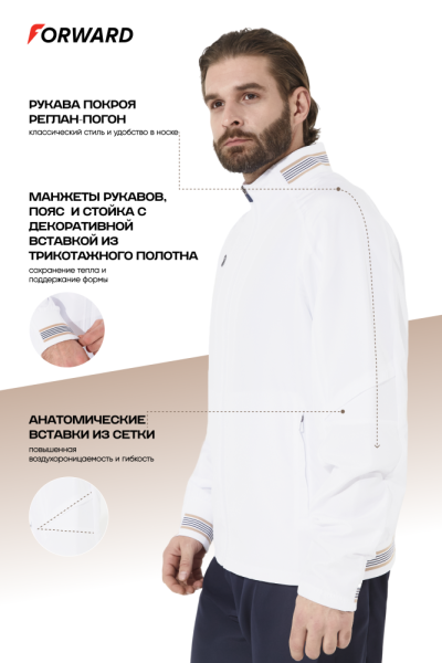 M01310G-WN251 Костюм парадный мужской (белый/синий)