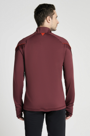 M14220T-VV241 Футболка тренировочная с длинным рукавом мужская (бордовый/бордовый)